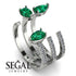 Pear Shape Emerald Glam Open Ring - Quinn No. 6 image 13
