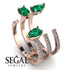 Pear Shape Emerald Glam Open Ring - Quinn No. 5 image 13