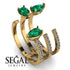 Pear Shape Emerald Glam Open Ring - Quinn No. 4 image 13