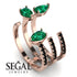 Pear Shape Emerald Glam Open Ring - Quinn No. 35 image 13