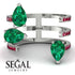 Pear Shape Emerald Glam Open Ring - Quinn No. 51 image 2