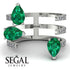 Pear Shape Emerald Glam Open Ring - Quinn No. 6 image 2