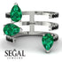 Pear Shape Emerald Glam Open Ring - Quinn No. 36 image 2