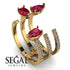 Pear Shape Ruby Glam Open Ring - Quinn No. 10 image 13