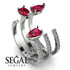 Pear Shape Ruby Glam Open Ring - Quinn No. 12 image 13
