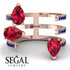 Pear Shape Ruby Glam Open Ring - Quinn No. 71 image 2