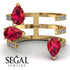 Pear Shape Ruby Glam Open Ring - Quinn No. 10 image 2