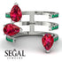 Pear Shape Ruby Glam Open Ring - Quinn No. 27 image 2