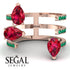 Pear Shape Ruby Glam Open Ring - Quinn No. 26 image 2
