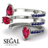 Pear Shape Ruby Glam Open Ring - Quinn No. 72 image 3