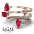 Pear Shape Ruby Glam Open Ring - Quinn No. 11 image 3
