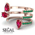 Pear Shape Ruby Glam Open Ring - Quinn No. 26 image 3