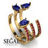 Pear Shape Sapphire Glam Open Ring - Quinn No. 58 image 13