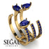 Pear Shape Sapphire Glam Open Ring - Quinn No. 73 image 13