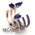 Pear Shape Sapphire Glam Open Ring - Quinn No. 74 image 13