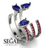 Pear Shape Sapphire Glam Open Ring - Quinn No. 60 image 13