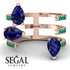Pear Shape Sapphire Glam Open Ring - Quinn No. 29 image 2