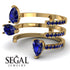 Pear Shape Sapphire Glam Open Ring - Quinn No. 73 image 3