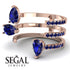 Pear Shape Sapphire Glam Open Ring - Quinn No. 74 image 3