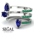 Pear Shape Sapphire Glam Open Ring - Quinn No. 30 image 3