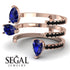 Pear Shape Sapphire Glam Open Ring - Quinn No. 44 image 3