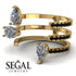 Pear Shape Diamond Glam Open Ring - Quinn No. 31 image 3