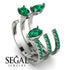 Pear Shape Emerald Glam Open Ring - Quinn No. 21 image 5