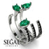 Pear Shape Emerald Glam Open Ring - Quinn No. 36 image 5
