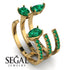 Pear Shape Emerald Glam Open Ring - Quinn No. 19 image 5