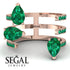Pear Shape Emerald Glam Open Ring - Quinn No. 20 image 6