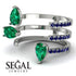Pear Shape Emerald Glam Open Ring - Quinn No. 66 image 7