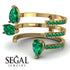 Pear Shape Emerald Glam Open Ring - Quinn No. 19 image 7