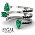 Pear Shape Emerald Glam Open Ring - Quinn No. 36 image 7