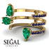 Pear Shape Emerald Glam Open Ring - Quinn No. 64 image 7