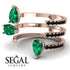 Pear Shape Emerald Glam Open Ring - Quinn No. 35 image 7