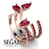 Pear Shape Ruby Glam Open Ring - Quinn No. 56 image 5