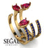 Pear Shape Ruby Glam Open Ring - Quinn No. 70 image 5