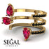 Pear Shape Ruby Glam Open Ring - Quinn No. 40 image 7