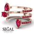 Pear Shape Ruby Glam Open Ring - Quinn No. 56 image 7