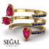 Pear Shape Ruby Glam Open Ring - Quinn No. 70 image 7