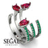 Pear Shape Ruby Glam Open Ring - Quinn No. 27 image 5