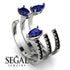 Pear Shape Sapphire Glam Open Ring - Quinn No. 45 image 5