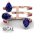 Pear Shape Sapphire Glam Open Ring - Quinn No. 59 image 6