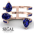 Pear Shape Sapphire Glam Open Ring - Quinn No. 74 image 6