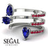 Pear Shape Sapphire Glam Open Ring - Quinn No. 60 image 7