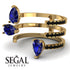 Pear Shape Sapphire Glam Open Ring - Quinn No. 43 image 7