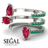 Pear Shape Ruby Glam Open Ring - Quinn No. 27 image 7
