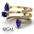 Pear Shape Sapphire Glam Open Ring - Quinn No. 13 image 7