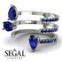 Pear Shape Sapphire Glam Open Ring - Quinn No. 75 image 7