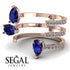 Pear Shape Sapphire Glam Open Ring - Quinn No. 14 image 7